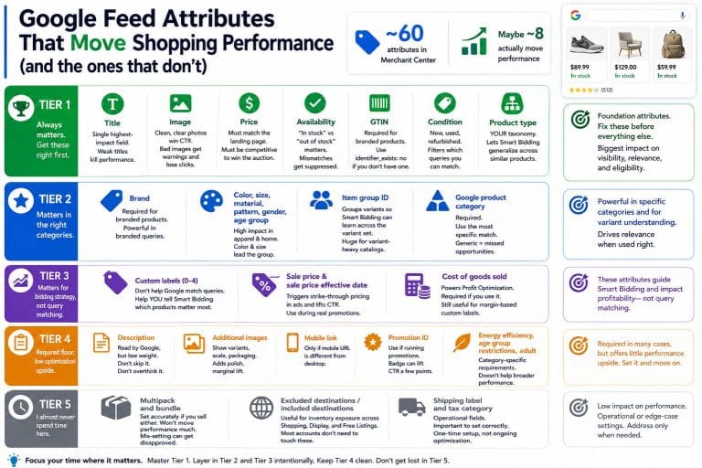 google feed attributes that move shopping performance